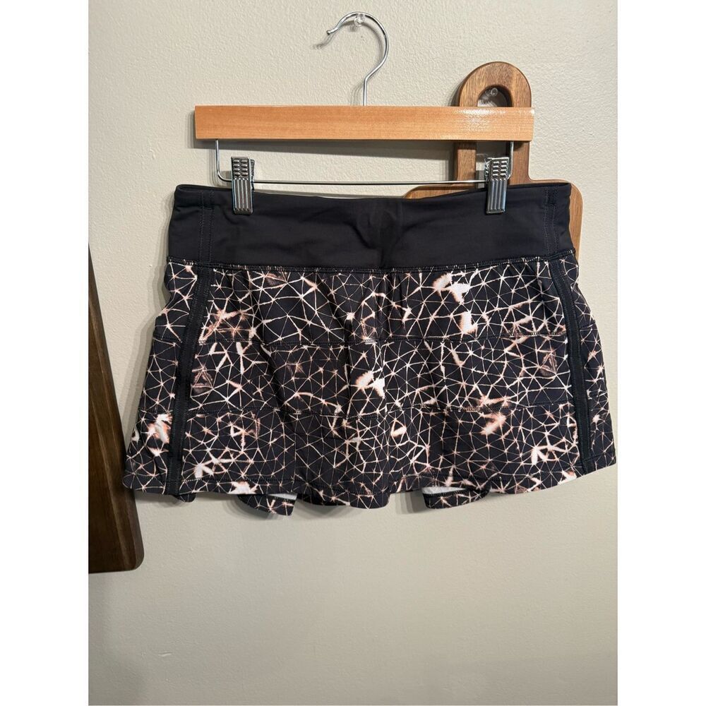 Lululemon Black Sugar Crush Pace‎ Rival Skirt II 4-way Stretch Skort Size 6